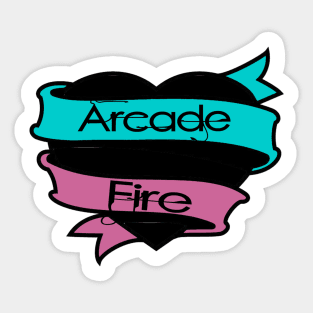 Arcade Fire Heart Scroll Sticker